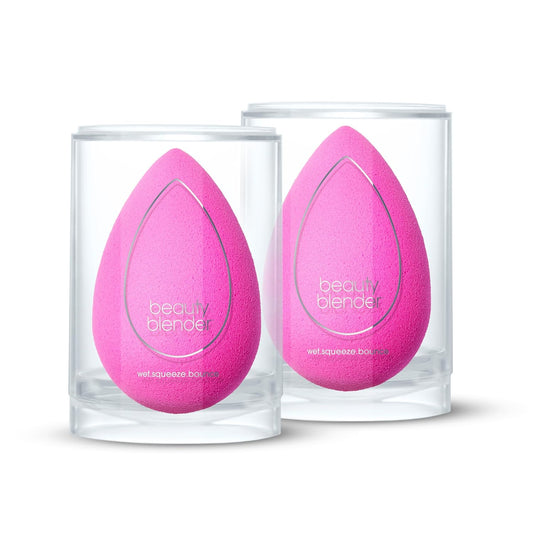 Beautyblender® | Original Pink Beauty Blender 2-Piece Bundle for Blending Foundations, Powders, and Creams, Super-Soft Foam for Streak-Free Application, Made in the USA, Reusable, Washable