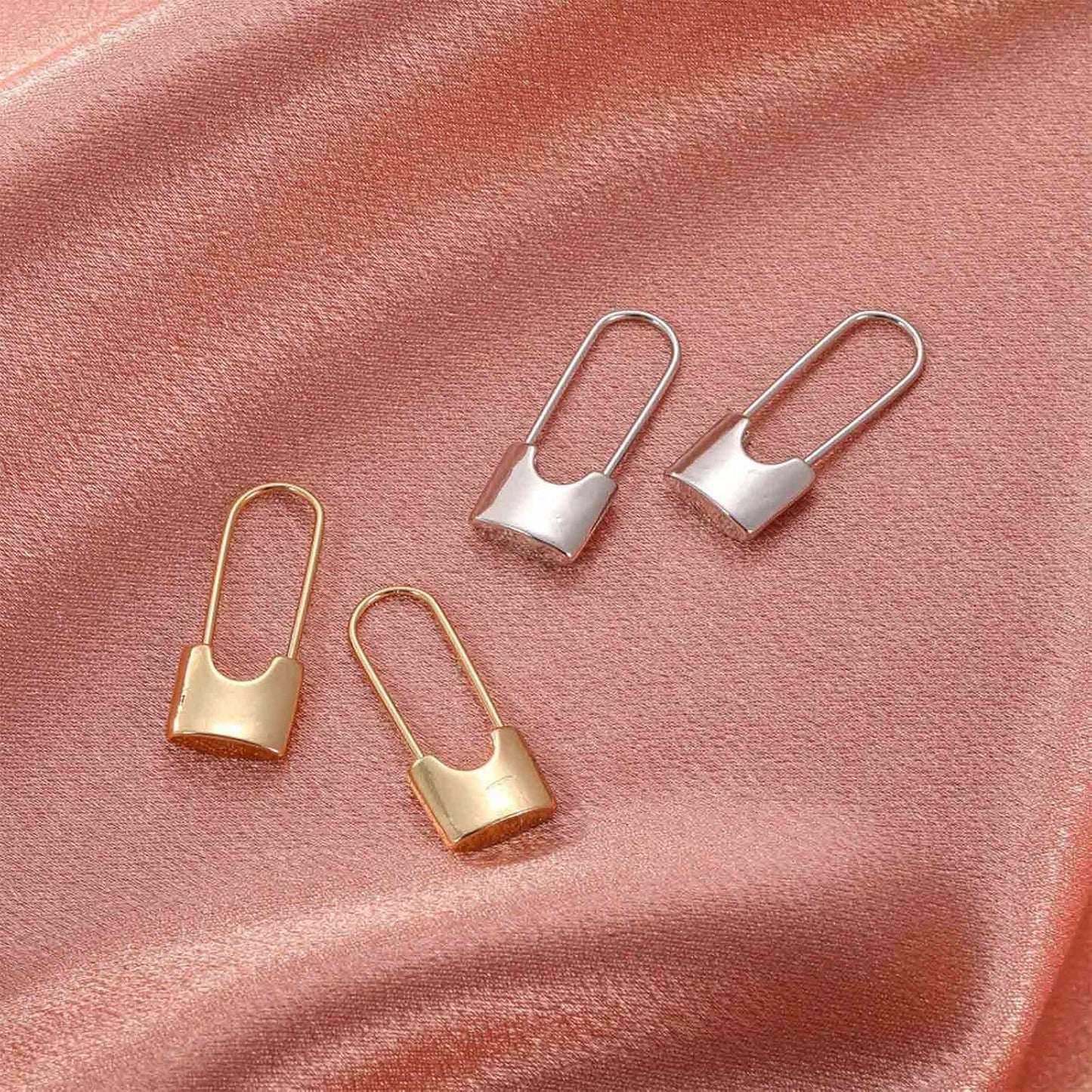 Boho Lock Hoop Earrings Safety Pin Hoop Earrings Gold Lock Huggies Hoop Earrings Personlized Padlock Earrings Jewelry for Women and Girls