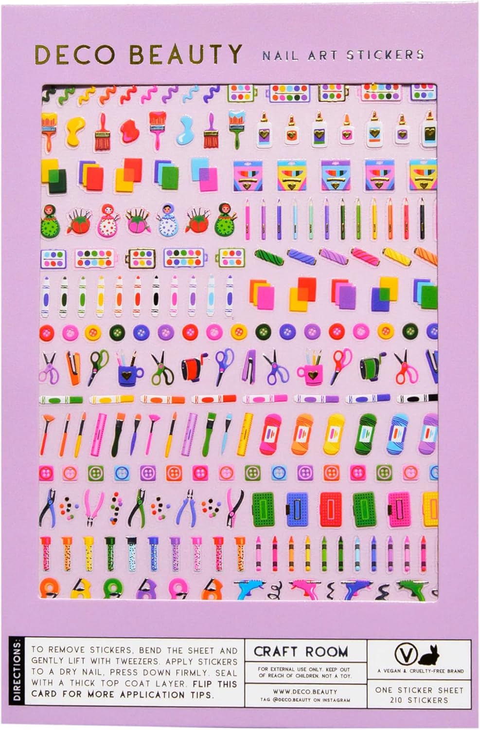 Craft Room Nail Stickers - Lightweight & Easy-to-Apply Nail Art with Trendy Designs - Durable & Long-Lasting Nail Stickers for Women, Ideal for DIY Manicures & Salon-Quality Nails