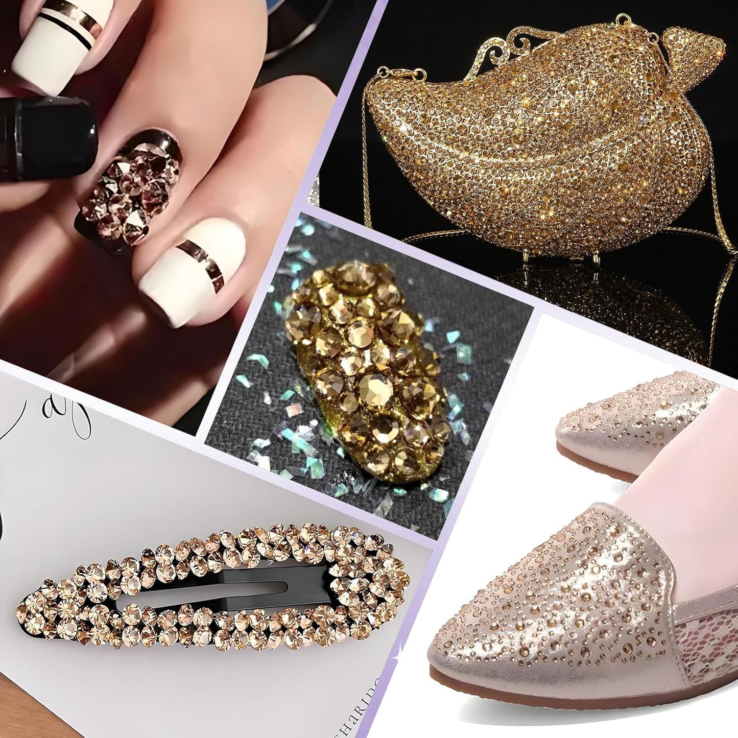 400 PCS SS30 Flatback Rhinestones,12-Facet Diamond-Cut Glass Gems for Nail Art,Clothing,DIY Crafts,Glue-On Decoration Stones with Silver Backing,Golden Shadow