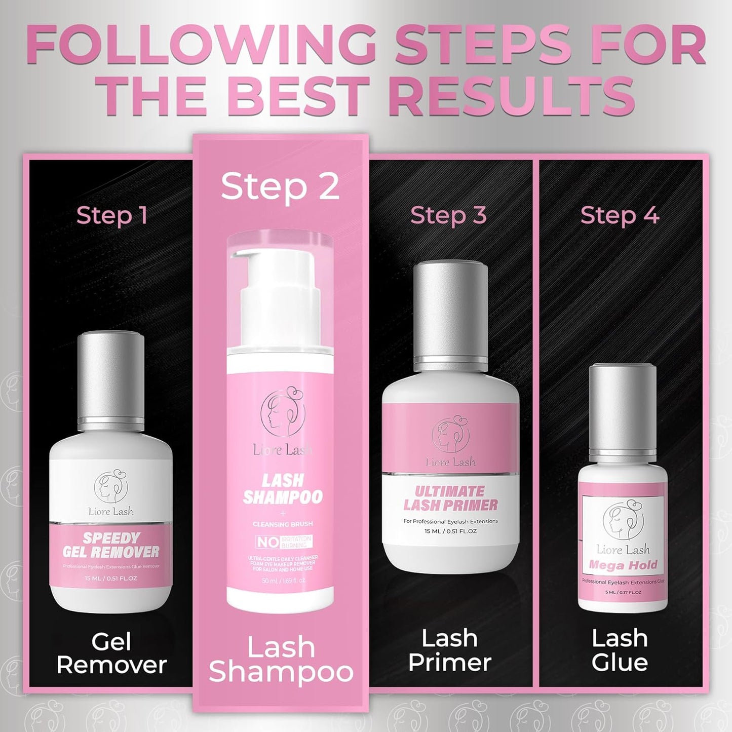 Eyelash Extension Shampoo/ Gentle Foam Cleanser for Lash Extensions & Natural Lashes (Shampoo + Lash Brush)