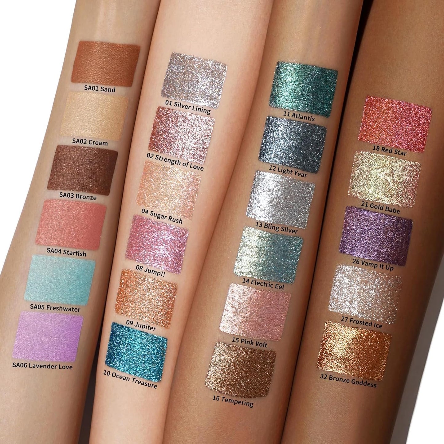 Oulac Eyeshadow Liquid Eyeshadow Multi-Usage Liquid Glitter Eyeshadow&Eyeliner Highly Pigmented, One-Swipe Coverage Long Lasting with No Creasing Formula Vegan&Cruelty-Free