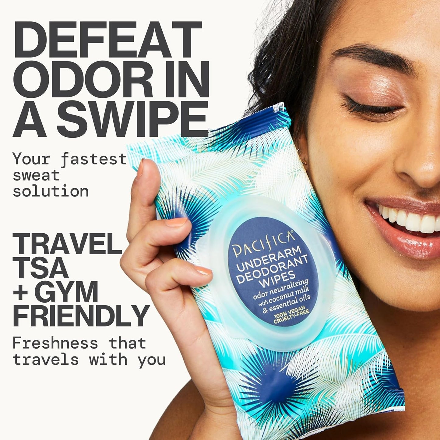 Pacifica Underarm Detox & Odor Control Bundle – Coconut & Charcoal Armpit Scrub and Coconut Deodorant Wipes, Aluminum-Free Underarm Care Set for Natural Deodorant Users