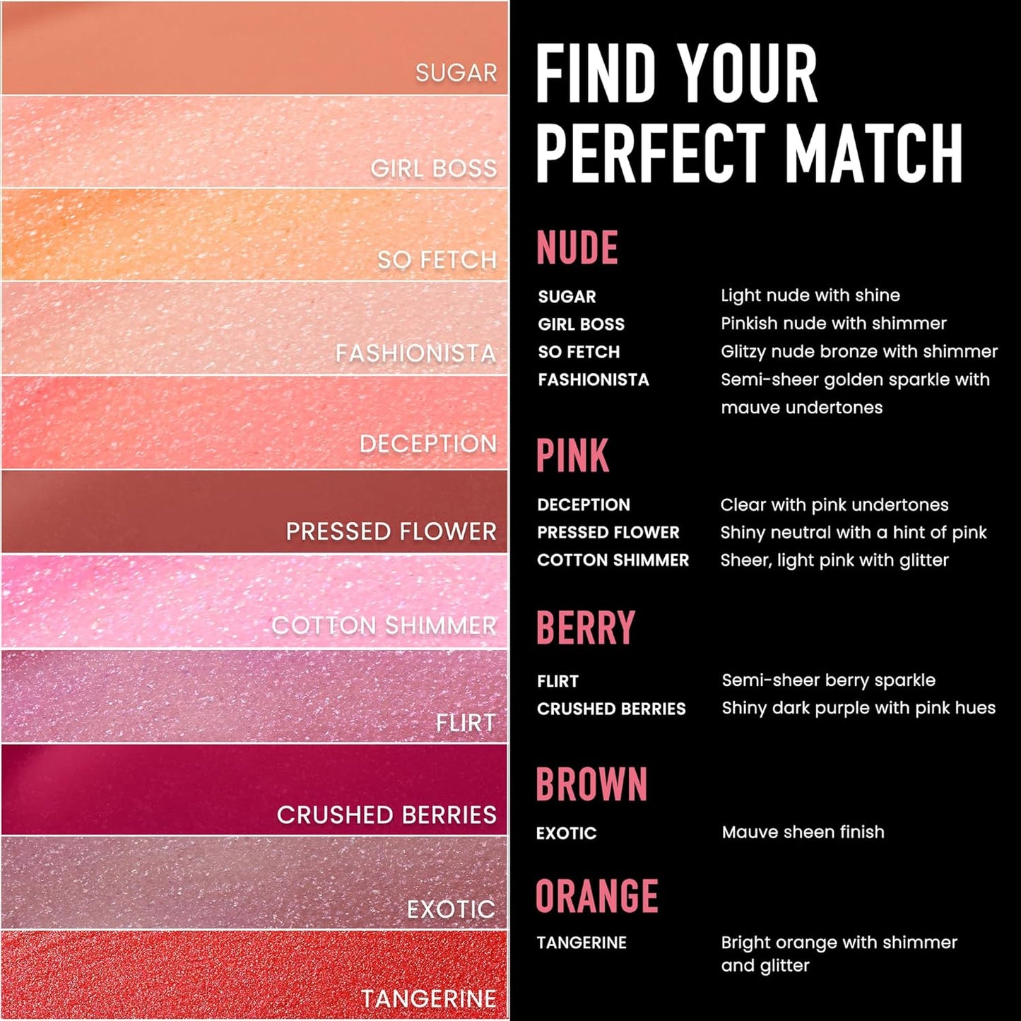 Frankie Rose Cosmetics Lip Gloss | Non-Sticky Formula, Long Lasting Gloss Shimmer, Bold Pigment & Hydrating Gloss of Lips, Fashionista Shimmer Lip Gloss, 20g