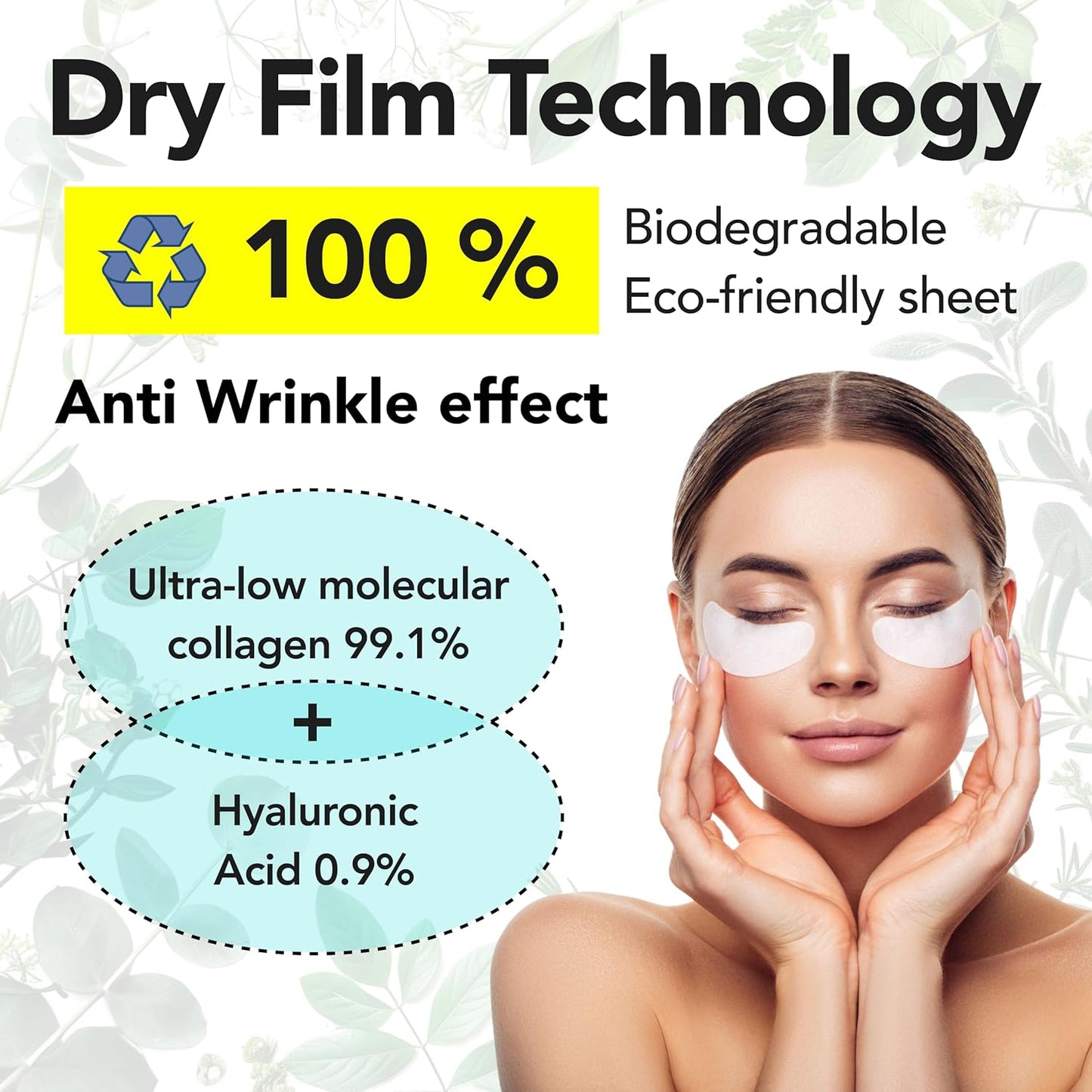 Collagen Eye Patches Hydrating Anti Age Anti Puffiness Dark Circles Korean Skincare Lifting Moistruzing, 10 pcs