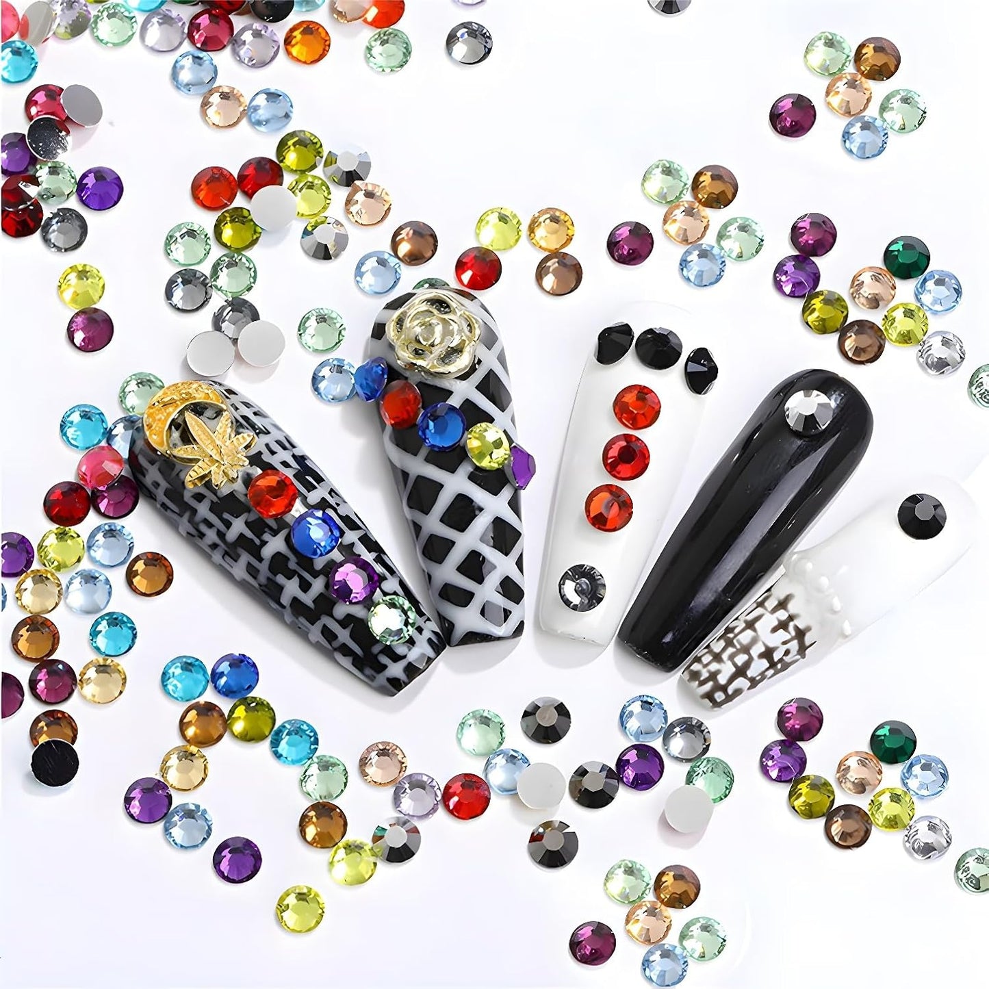 Flatback Rhinestones Round Gems for Nails Art and Crafts 4000Pcs SS12 3mm Glitter Crystals Stone DIY Bags Clothes Shoes (Sapphire)