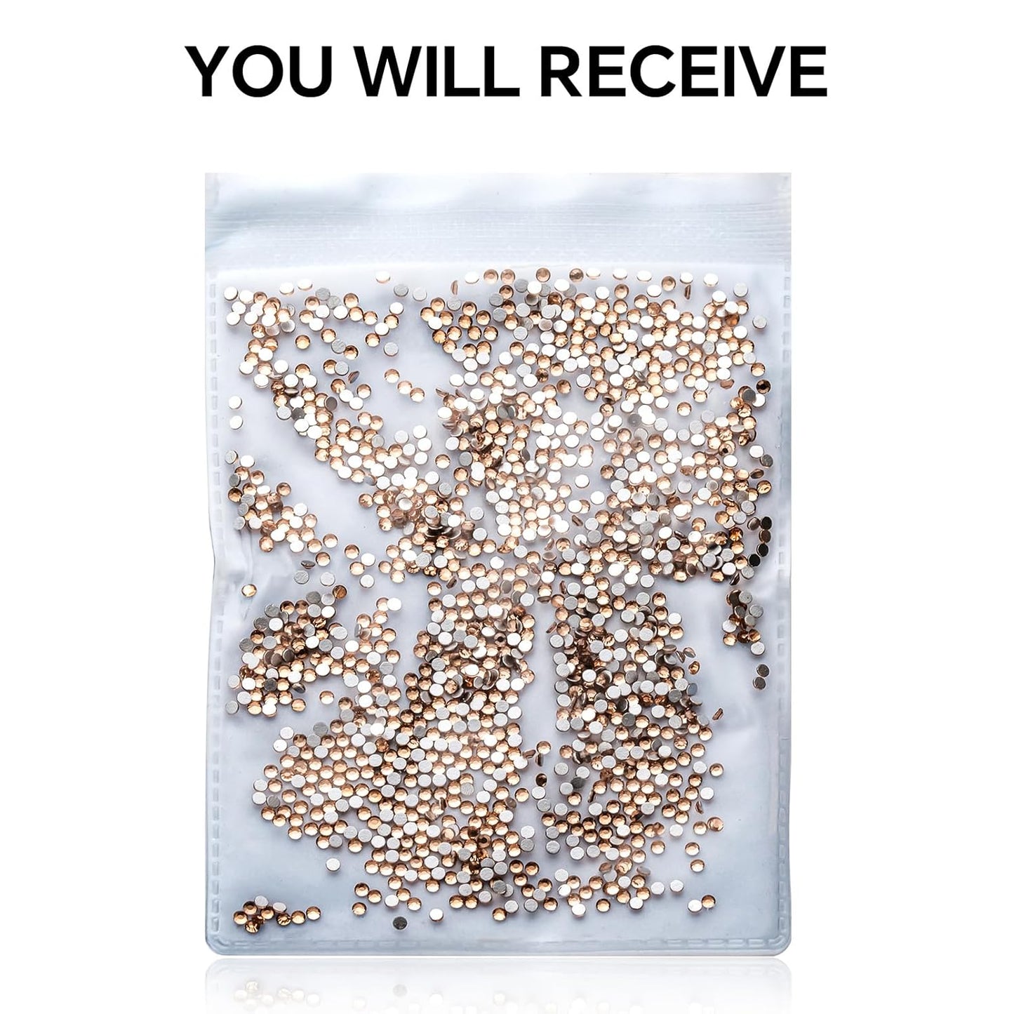 1440Pcs Champagne Crystal Rhinestones,Glass Flatback Rhinestones Gemstones for Nail Face Makeup Art Crafts Clothes Decoration -(SS3,1.4mm,Champagne)