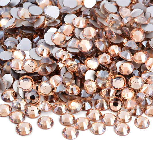 Flatback Rhinestones Round Gems for Nails Art and Crafts 4000Pcs SS12 3mm Glitter Crystals Stone DIY Bags Clothes Shoes (Champagne)