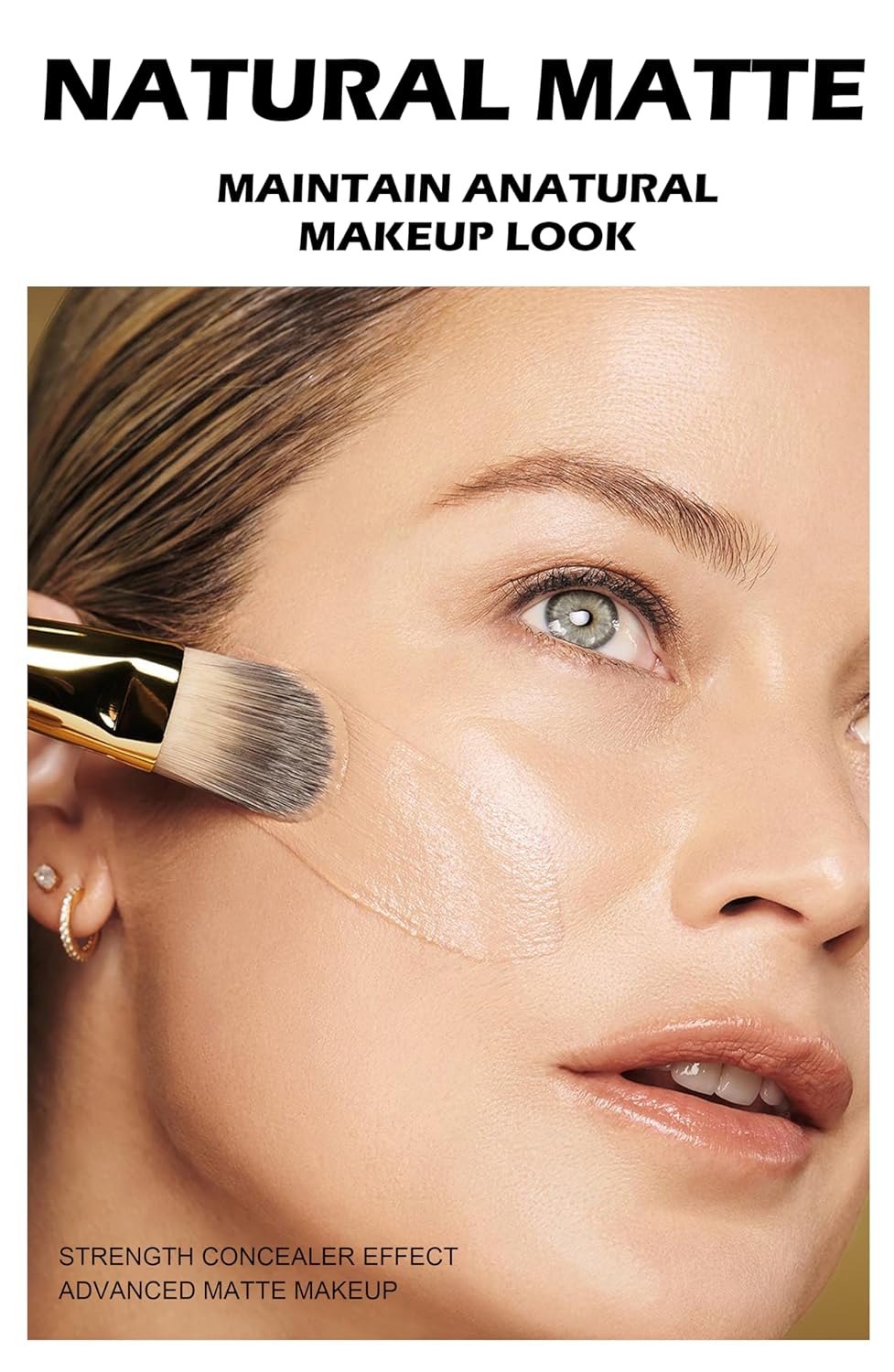 Soft Focus Liquid Concealer Foundation, Moisturizing High Coverage Liquid Foundation, Waterproof Long Lasting 24 HR Oil Control Foundation, Matte Lightweight Liquid Concealer for Women, 01