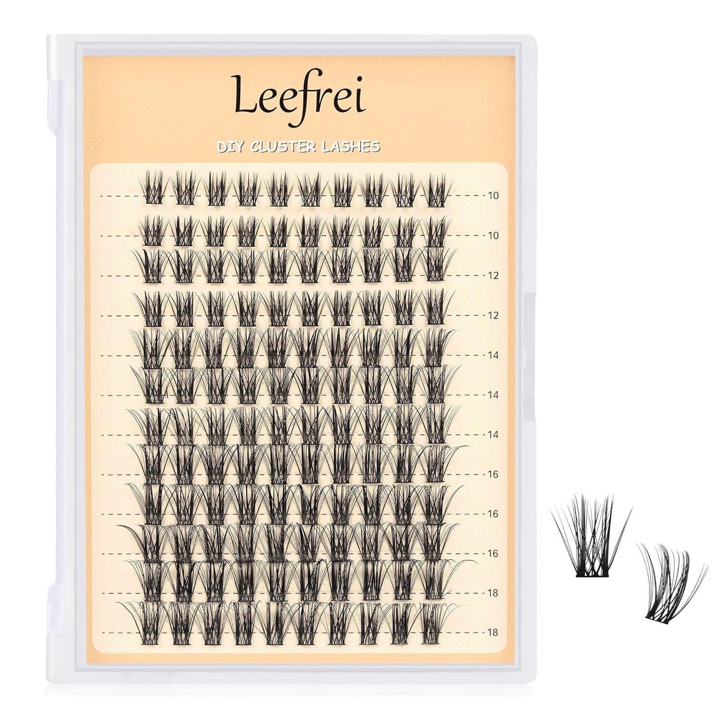 Eyelash Cluster 10-18mm Wispy Eyelash Clusters D Curl DIY Lash Extension Natural Lash Clusters Individual Lashes (LF03 Lashes Only)