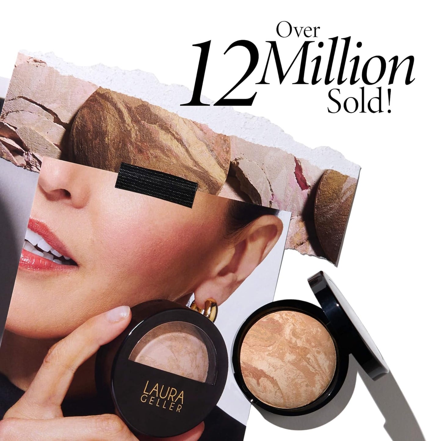 LAURA GELLER NEW YORK Award-Winning Baked Balance-n-Brighten Color Correcting Powder Foundation - Tan - Buildable Light to Medium Coverage - Demi-Matte Natural Finish