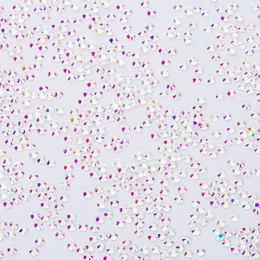 1440Pcs Transparent AB Crystal Rhinestones,Glass Flatback Rhinestones Gemstones Small for Nail Face Makeup Art Crafts Clothes Decoration -(SS6,2.0mm,Transparent AB)