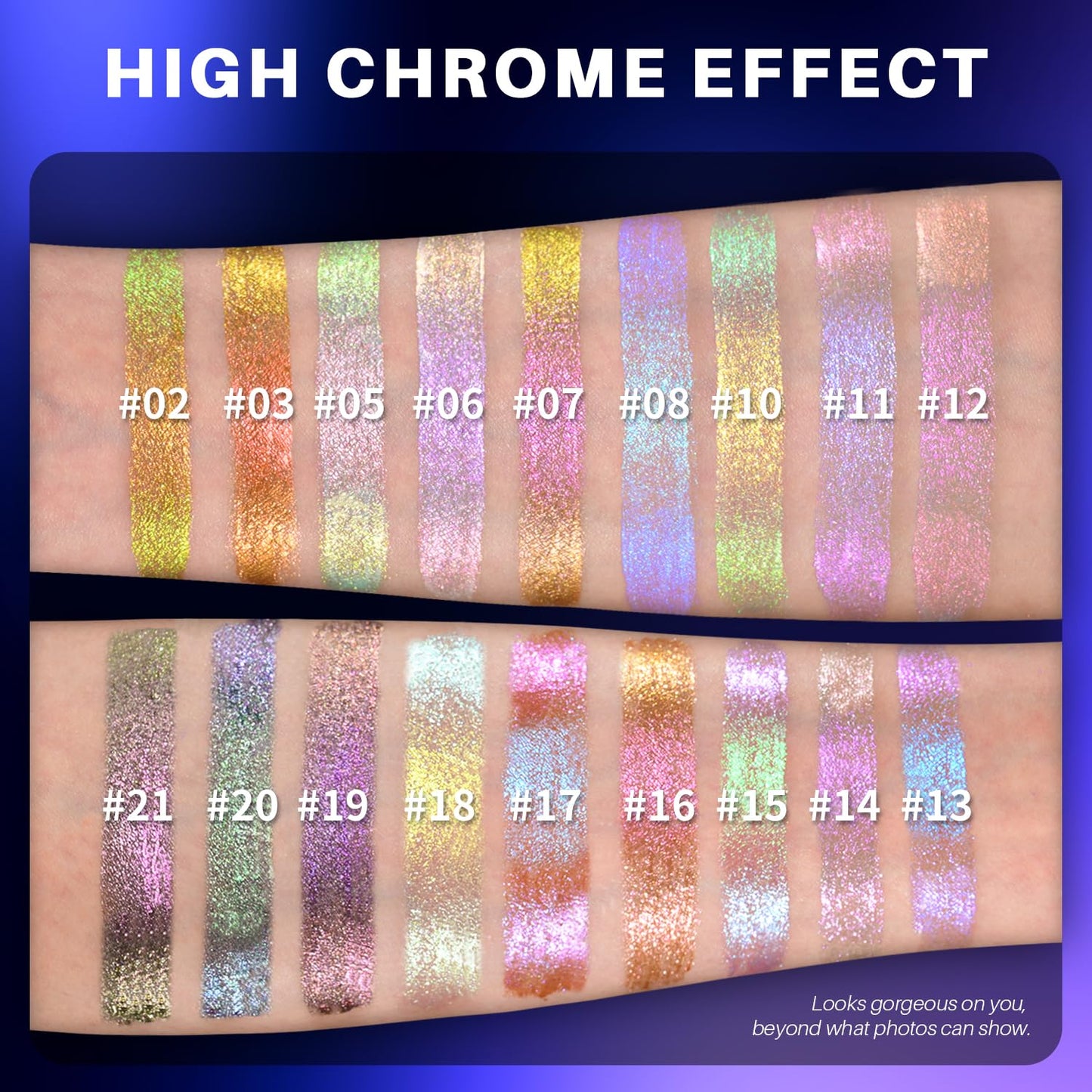 CHARMACY Liquid Duochrome Eyeshadow, Multi-Dimensional Eye Looks, Long Lasting Glitter Eye Shadow Sets Metallic Pigments, Quick Drying, Sparkling Shiny Eye Makeup for Beginners #10
