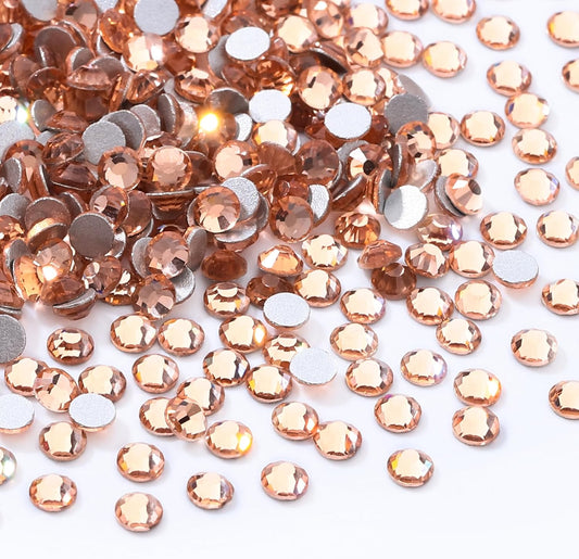 Champagne Flatback Rhinestones, Glass Rhinestones for Nail Art and Craft, Glue Fix, Loose Crystal Gemstones(Champagne, SS10, 1440pcs, 2.7-2.8mm)
