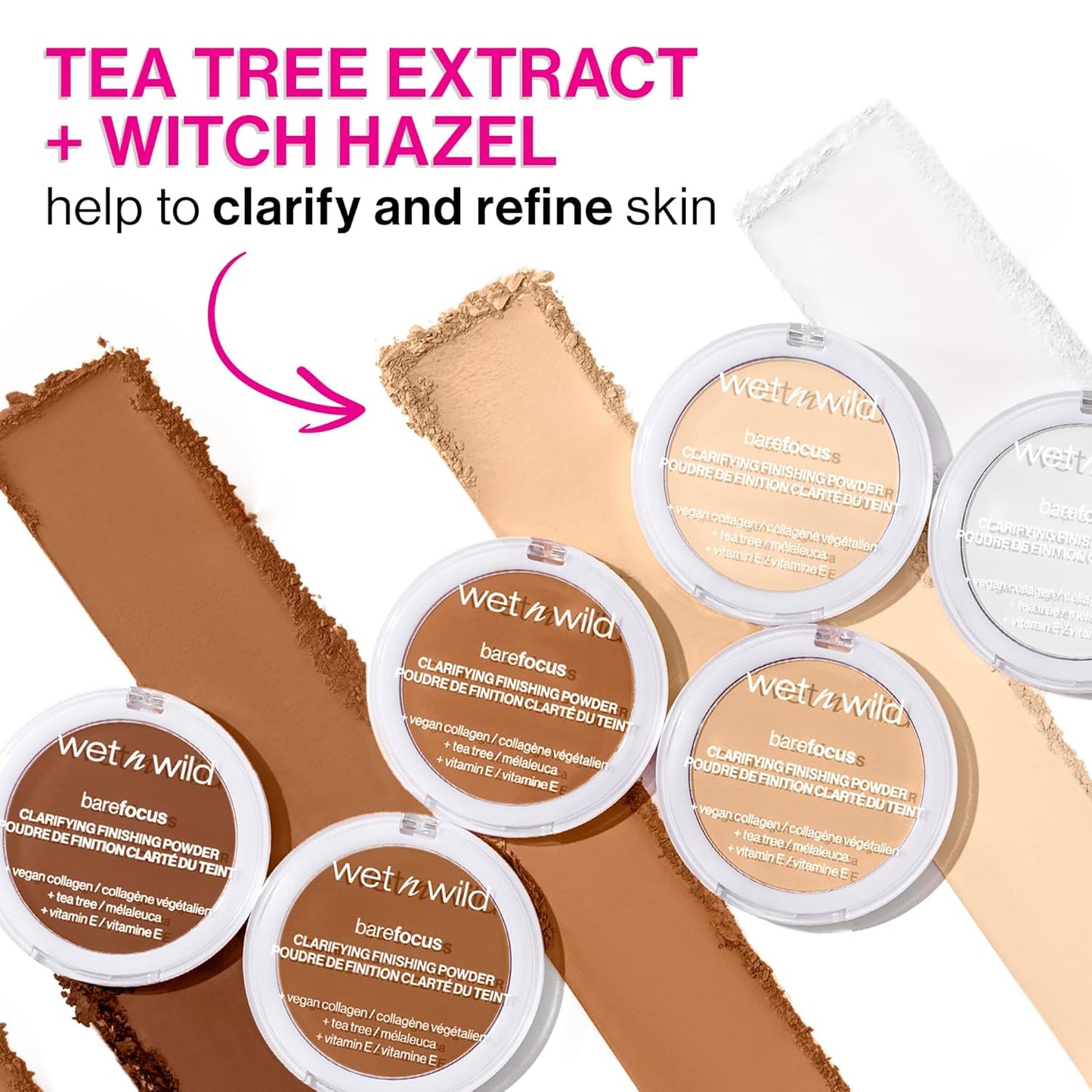 wet n wild Bare Focus Clarifying Finishing Powder | Matte | Pressed Setting Powder Translucent