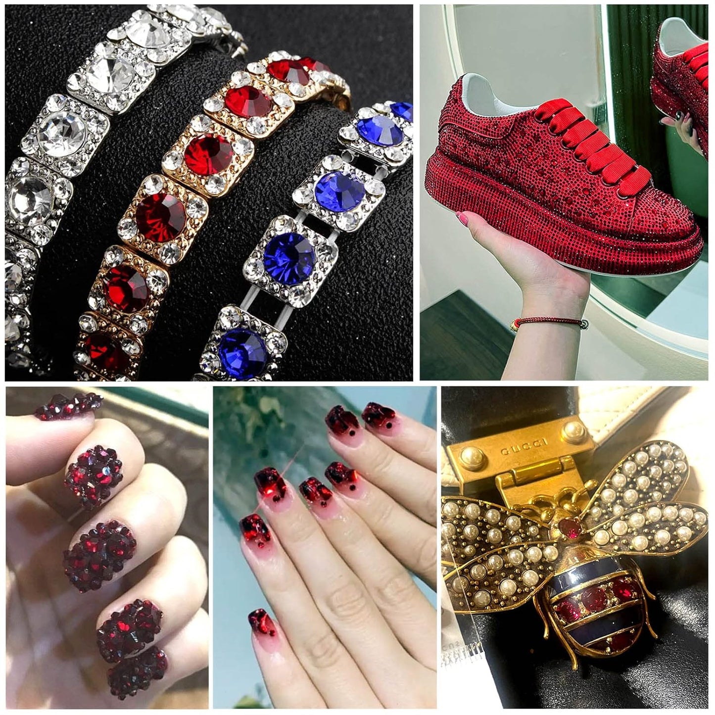 Beadsland 2880pcs Flat Back Crystal Rhinestones Round Gems for Nail Art and Craft Glue Fix,Dark Siam,SS4,1.5-1.7mm