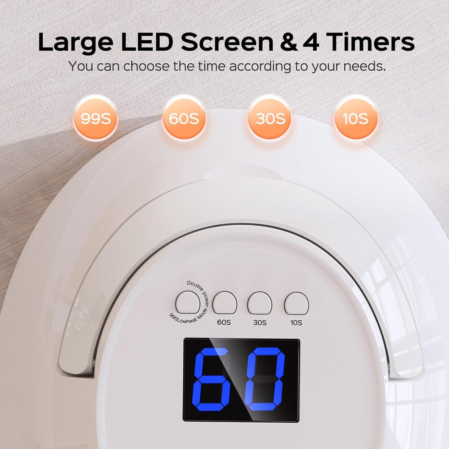 BOLASEN Professional Gel UV Nail Lamp with Metal Base, True 80W LED Nail Dryer for Gel Polish, UV Light for Gel Nails, Fast Curing Lamp with 4 Timers, Auto Sensor, LED Display, i2 Plus (Plug-in White)