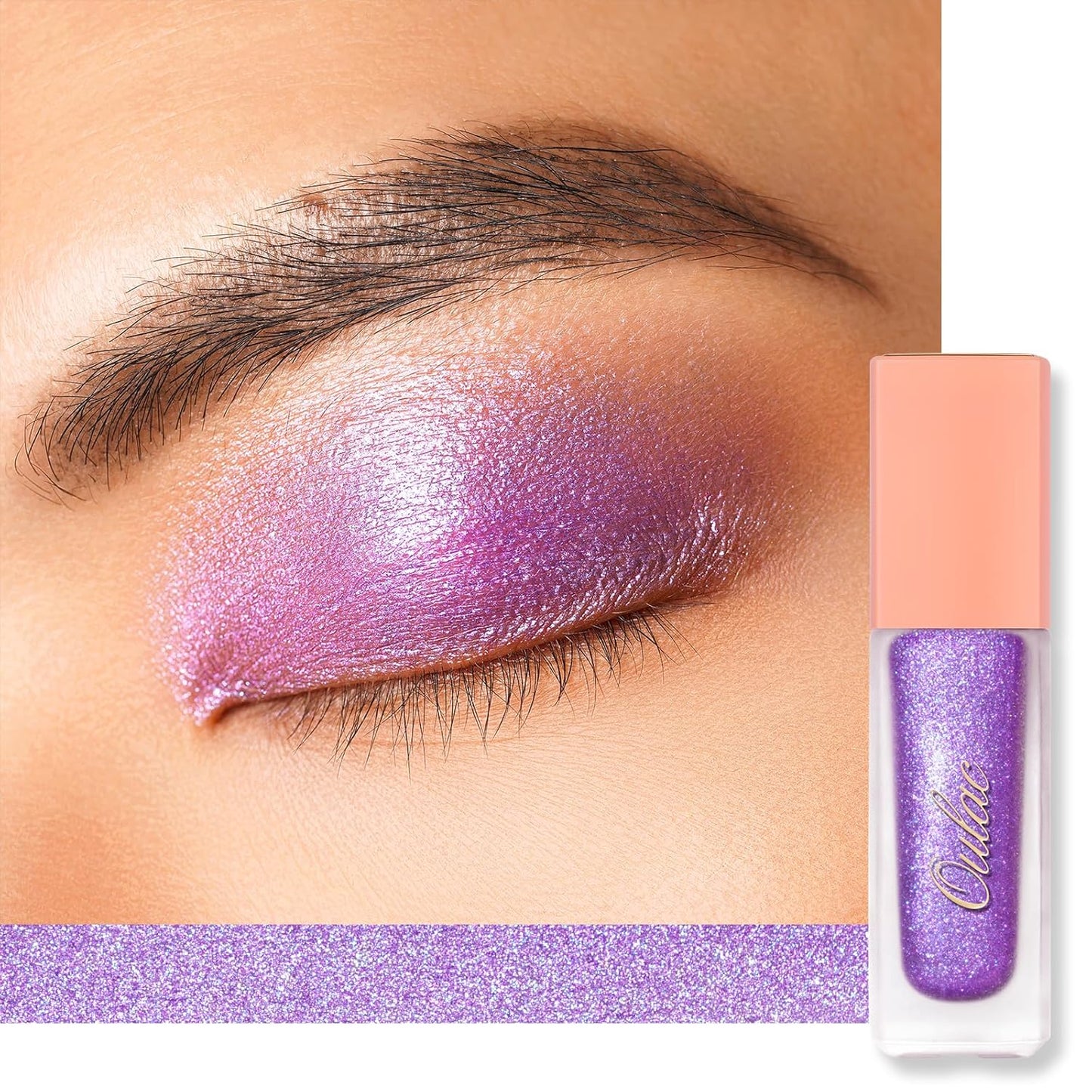 Oulac Liquid Glitter Eyeshadow Liquid Shimmer Eyeshadow Liquid Eyeliner Non-sticky One-Swipe Coverage with Quick-Drying Crease-resistant Formula.Vegan & Cruelty-Free.(07)