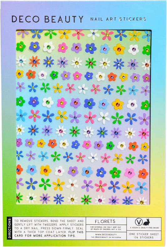 Florets Nail Stickers - Lightweight & Easy-to-Apply Nail Art with Trendy Designs - Durable & Long-Lasting Nail Stickers for Women, Ideal for DIY Manicures & Salon-Quality Nails