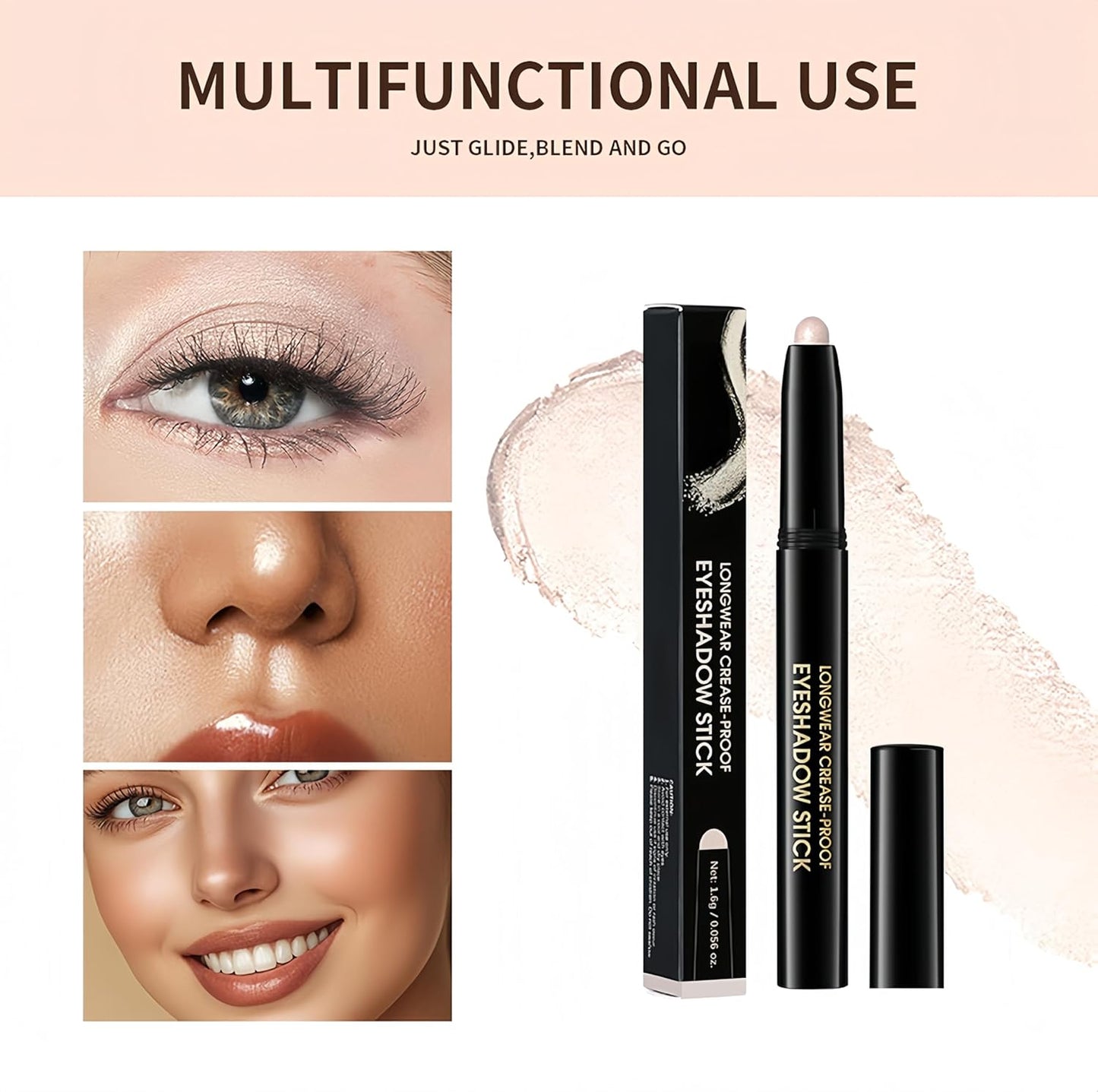 MAEPEOR 10 Colors Cream Eyeshadow Stick Silky Smooth Matte Shimmer Eyeshadow Pen Waterproof and Long Lasting Shadow Pencil for Girls and Women (Color 10)