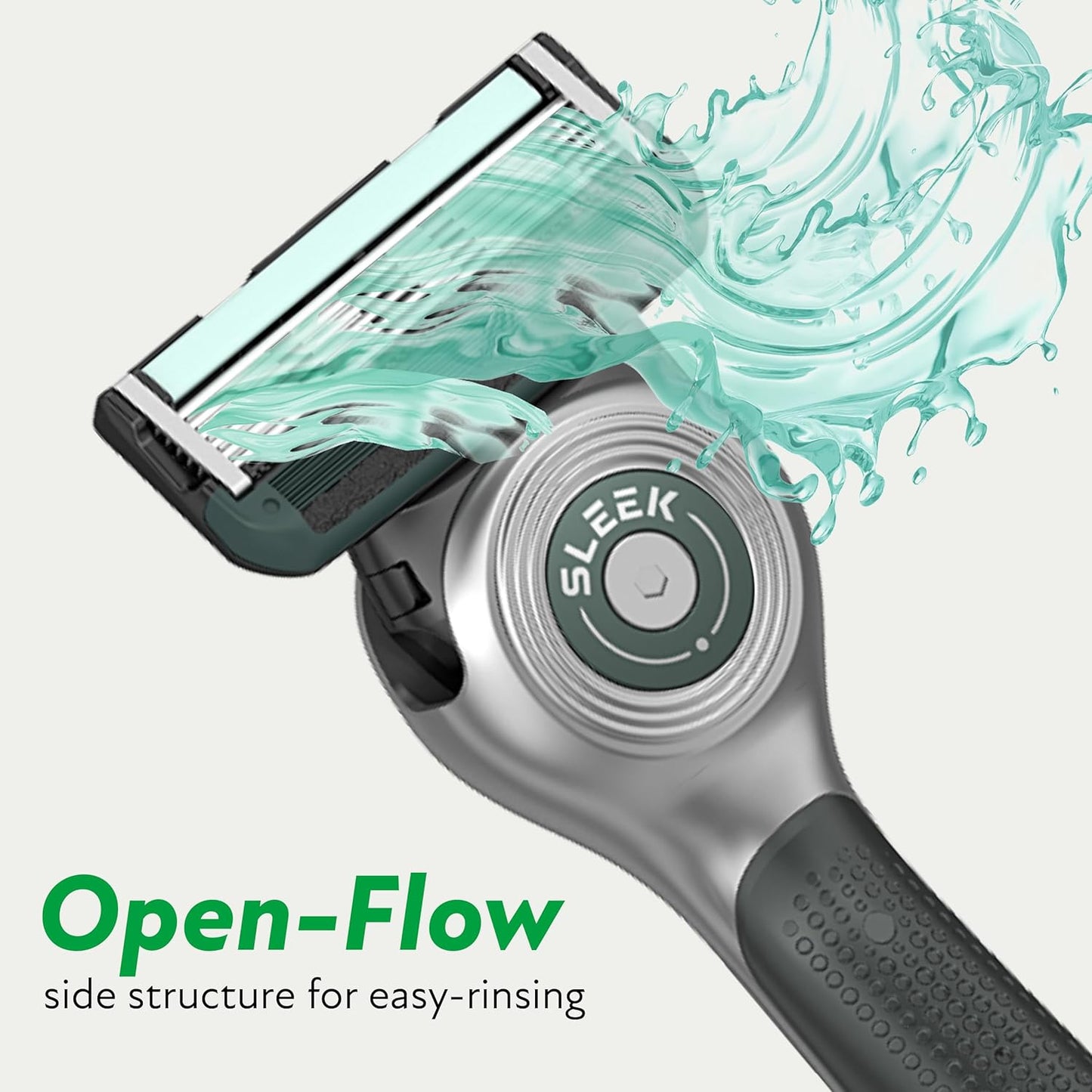 DORCO SLEEK Six Blade Razor System Bundle with Multi-Flex Technology, Ergonomic Handle With Precision Shaving Razor Replacements, 6 Cartridges