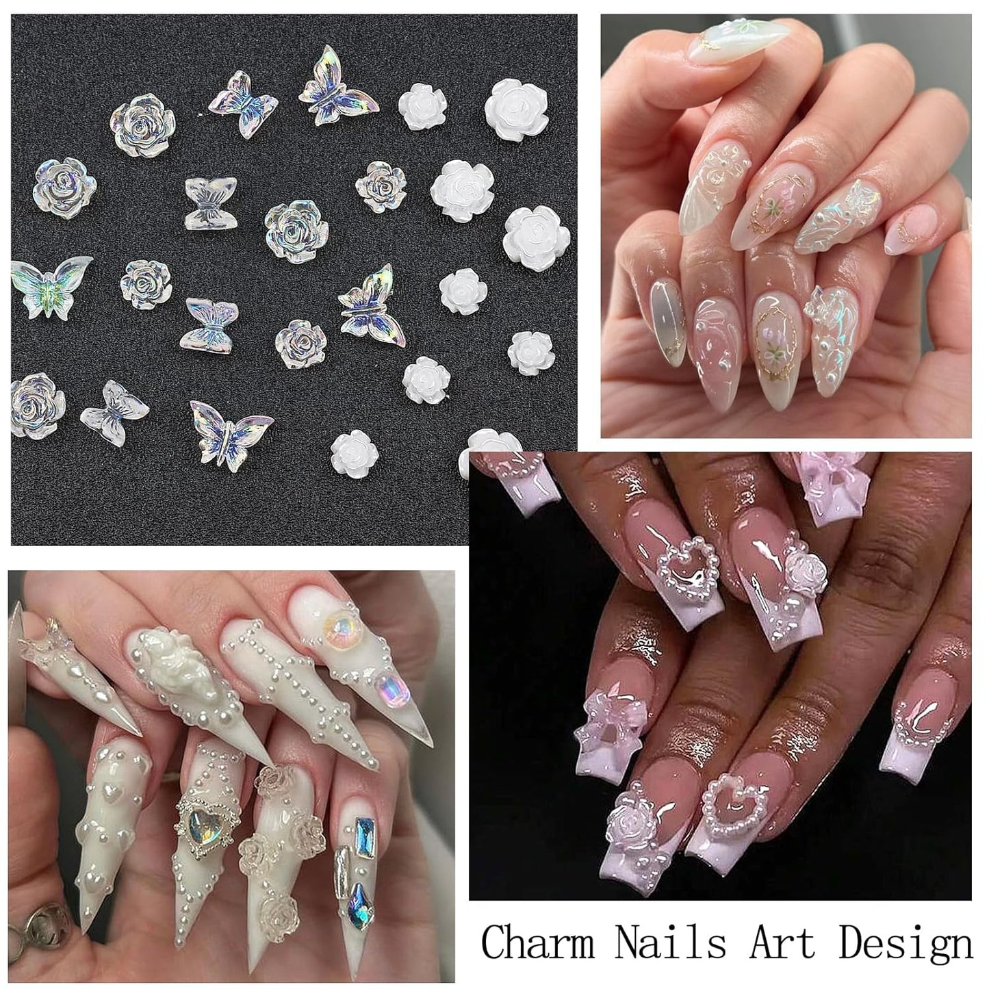 4 Boxes Nail Rhinestones and Pearls Nail Charms, 11000 PCS Crystals Nail Gems and Rhinestones for Nails, Nail Jewels Nail Art Supplies Luxurious Nail Accessories for Women Nail Decorations