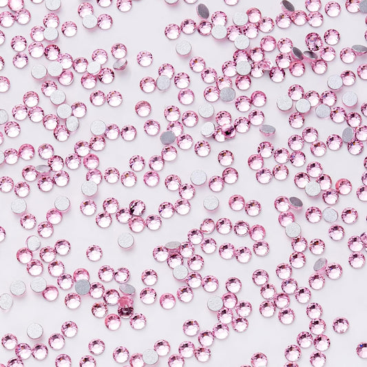 1440Pcs Light Pink Crystal Rhinestones,Glass Flatback Rhinestones Gemstones Mini for Nail Face Makeup Art Crafts Clothes Decoration -(SS8,2.4mm,Light Pink)
