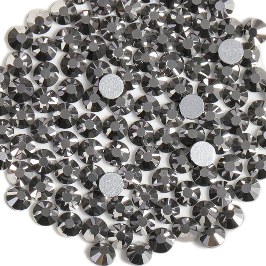 Beadsland 1440 Pieces Flat Back Crystal Rhinestones Round Gems,Hematite,SS6,1.9-2.1mm
