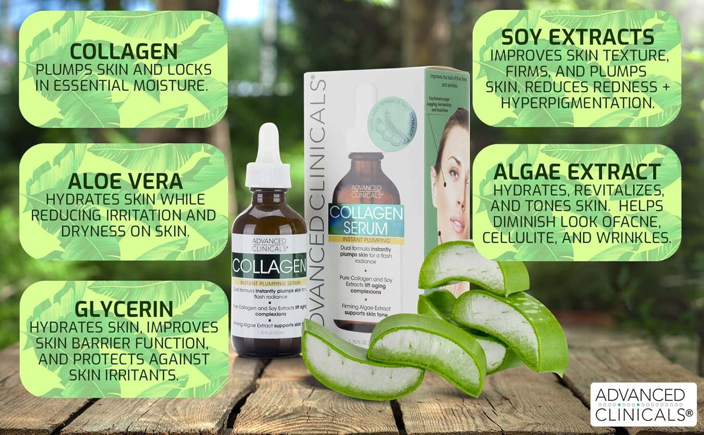 Advanced Clinicals - Retinol Serum For Face, Firming Collagen Serum, Vitamin C Serum Skincare Set, 1.75 Fl Oz, 3pc Set