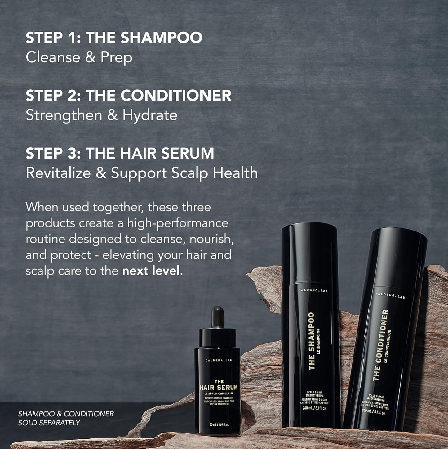 Caldera + Lab The Hair Serum | Men’s Thickening Serum for Thinning & Receding Hair, Supports Fuller & Stronger-Looking Hair, Dermatologically Tested - All Hair Types