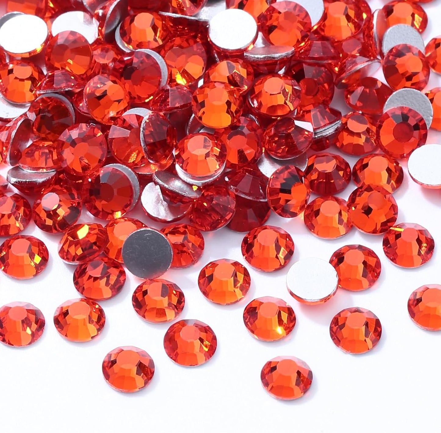 Hyacinth Flatback Rhinestones, Glass Rhinestones for Nail Art and Craft, Glue Fix, Loose Crystal Gemstones(Orange, SS16, 2880pcs, 3.8-4.0mm)