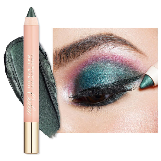 Oulac Sparkly Green Eyeshadow Pencil - Waterproof Eye Shadow Stick Smooth and Long Lasting, Shimmering Glitter Finish, Blendable Eyes Makeup, Vegan Beauty 3.8g, (16) So Jade