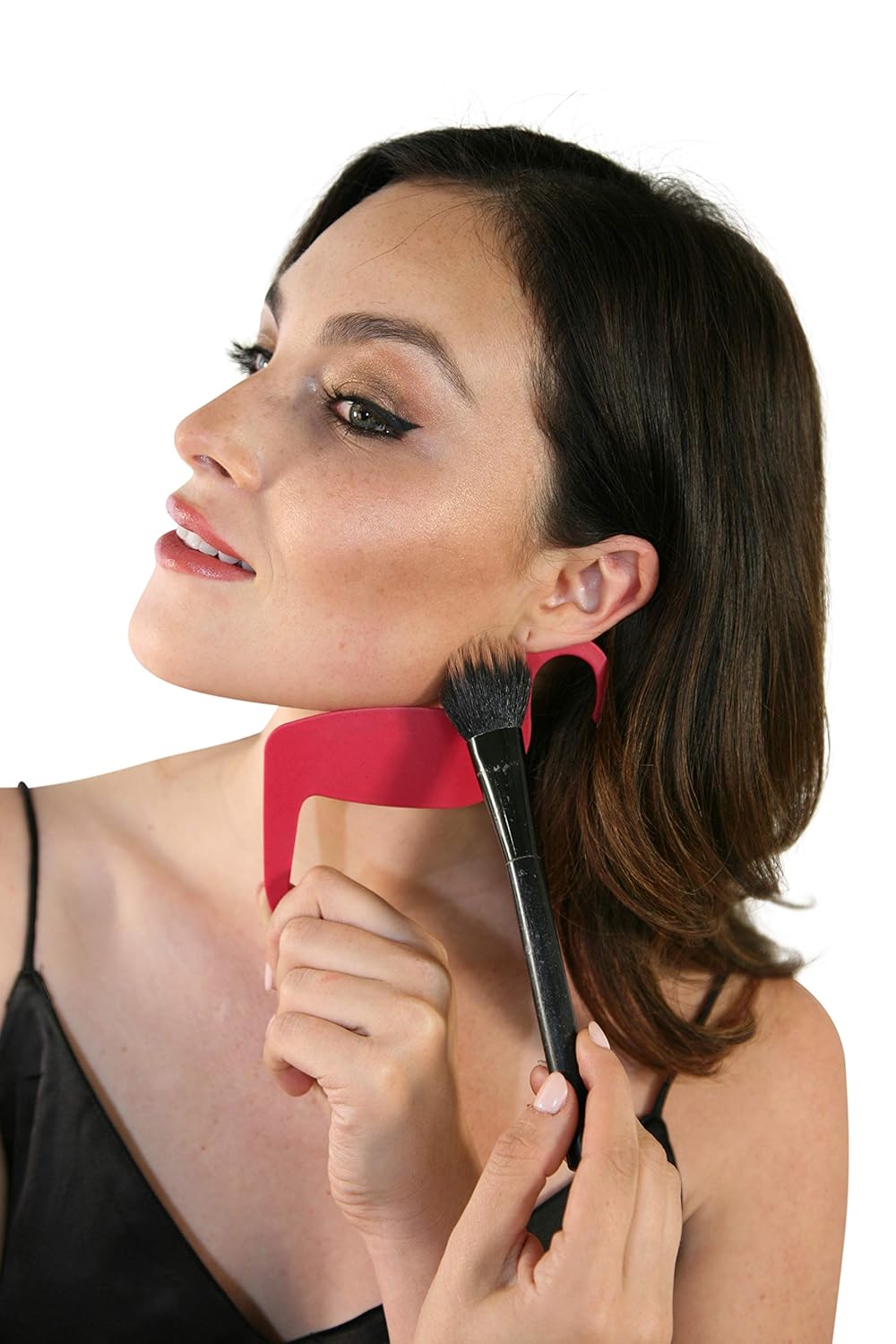 Contour Stencil by Revo - Makeup Kit Brushes Set - Eyebrow Pencil Tint Shaper- Nose Contour Palette Kit Organizer Tool - Contouring Cheeks & Nose - Use w/Foundation Beauty Sponge Bronzer Blush Powder