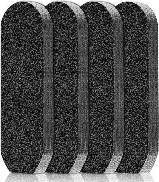 Flutesan 80 Pcs Stainless Steel Foot File Refills 100 Grit Replacement Pads Coarse Fine Pedicure File Refills Double Side Reusable Foot Rasp Pad with Removable Glue