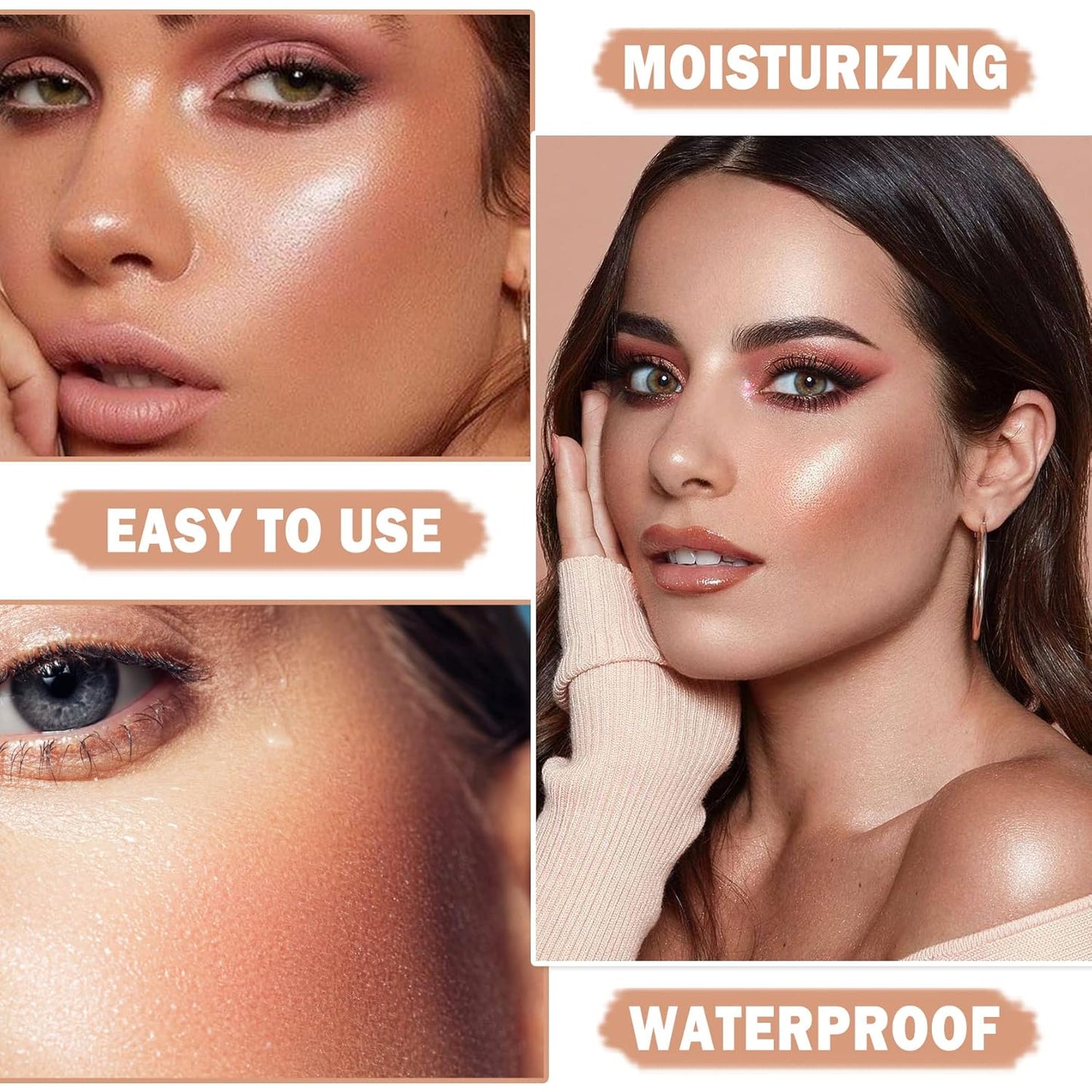 CAHIUYOA Cream Contour Stick,Highlighter Bronzer Stick Makeup Waterproof Light Face Cosmetics,Moisturize Long Lasting Cream Contour Bronzer Highlighter Makeup Stick - 02