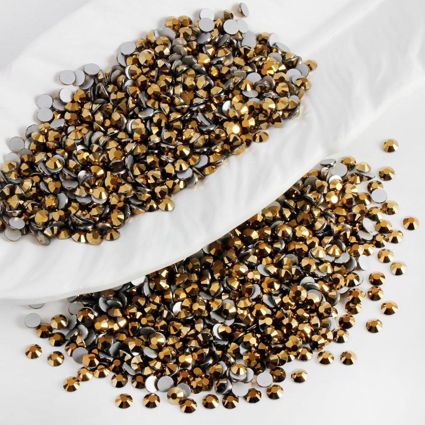 2000 PCS SS16 Flatback Rhinestones,12-Facet Diamond-Cut Glass Gems for Nail Art,Clothing,DIY Crafts,Glue-On Decoration Stones with Silver Backing,Aurum