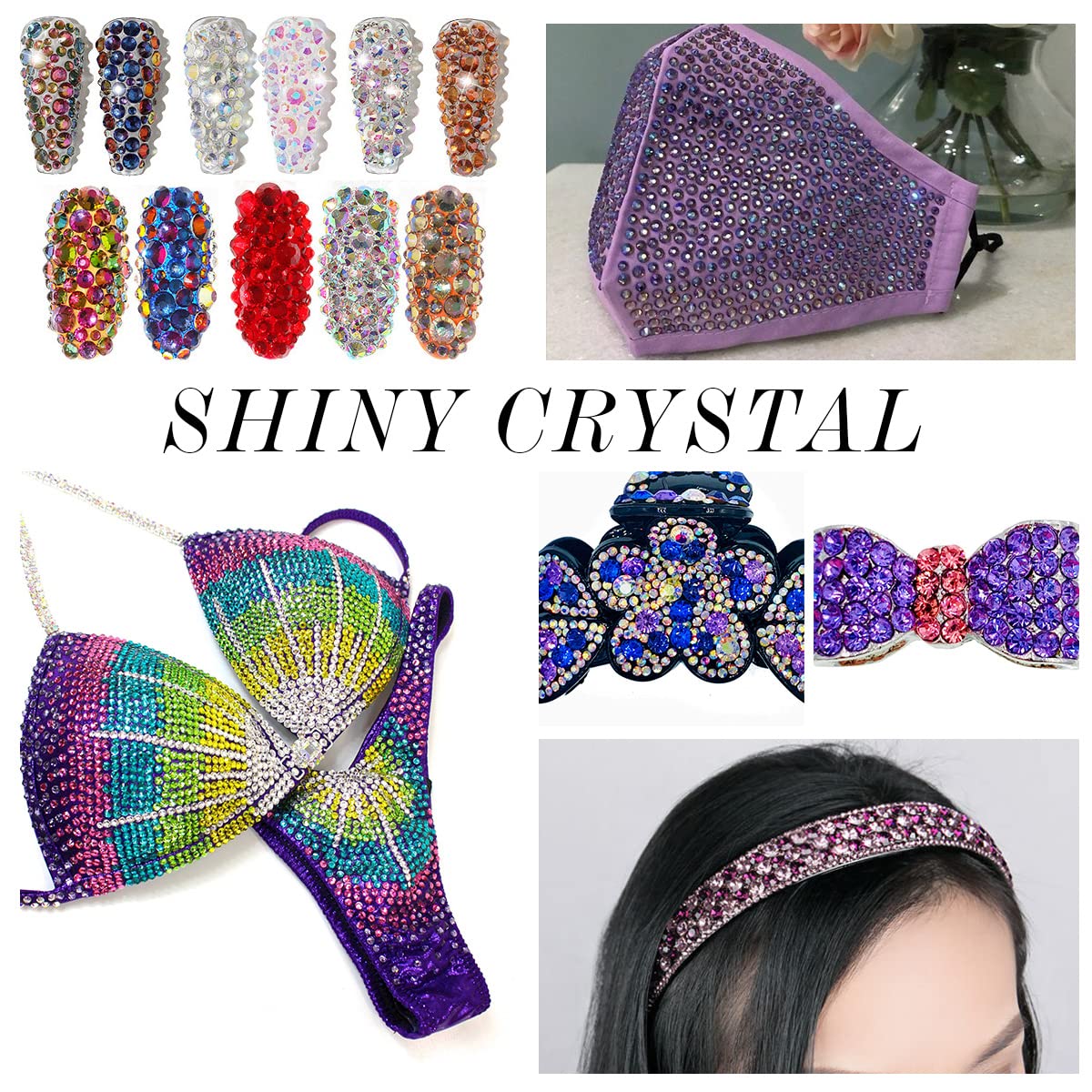 3000Pcs Light-Purple Ab Crystal Rhinestones,Glass Flatback Rhinestones Small Gemstones for Nail Face Makeup Art Crafts Clothes Decoration -(SS4,1.6mm,Light-Purple Ab)