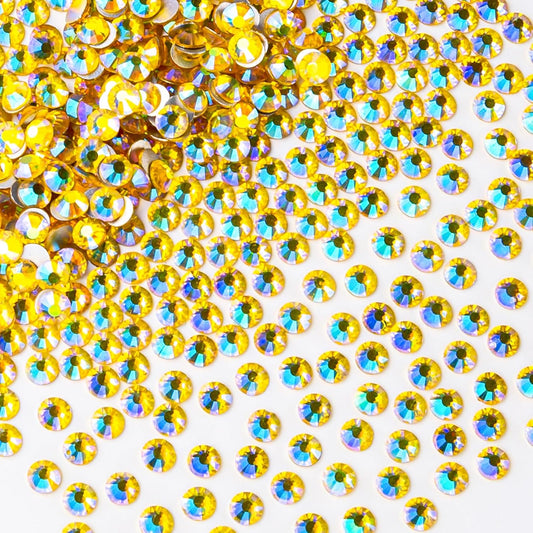 1440Pcs Lemon Ab Crystal Rhinestones,Glass Flatback Rhinestones Gemstones for Nail Face Makeup Art Crafts Clothes Decoration-(SS20,4.8mm,Lemon Ab)