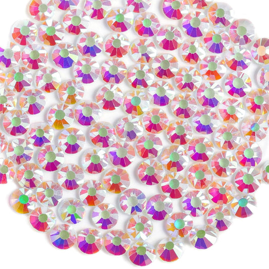 Beadsland 288 Pieces Flat Back Crystal Rhinestones Round Gems,Transparent AB, SS34,7.1-7.3mm