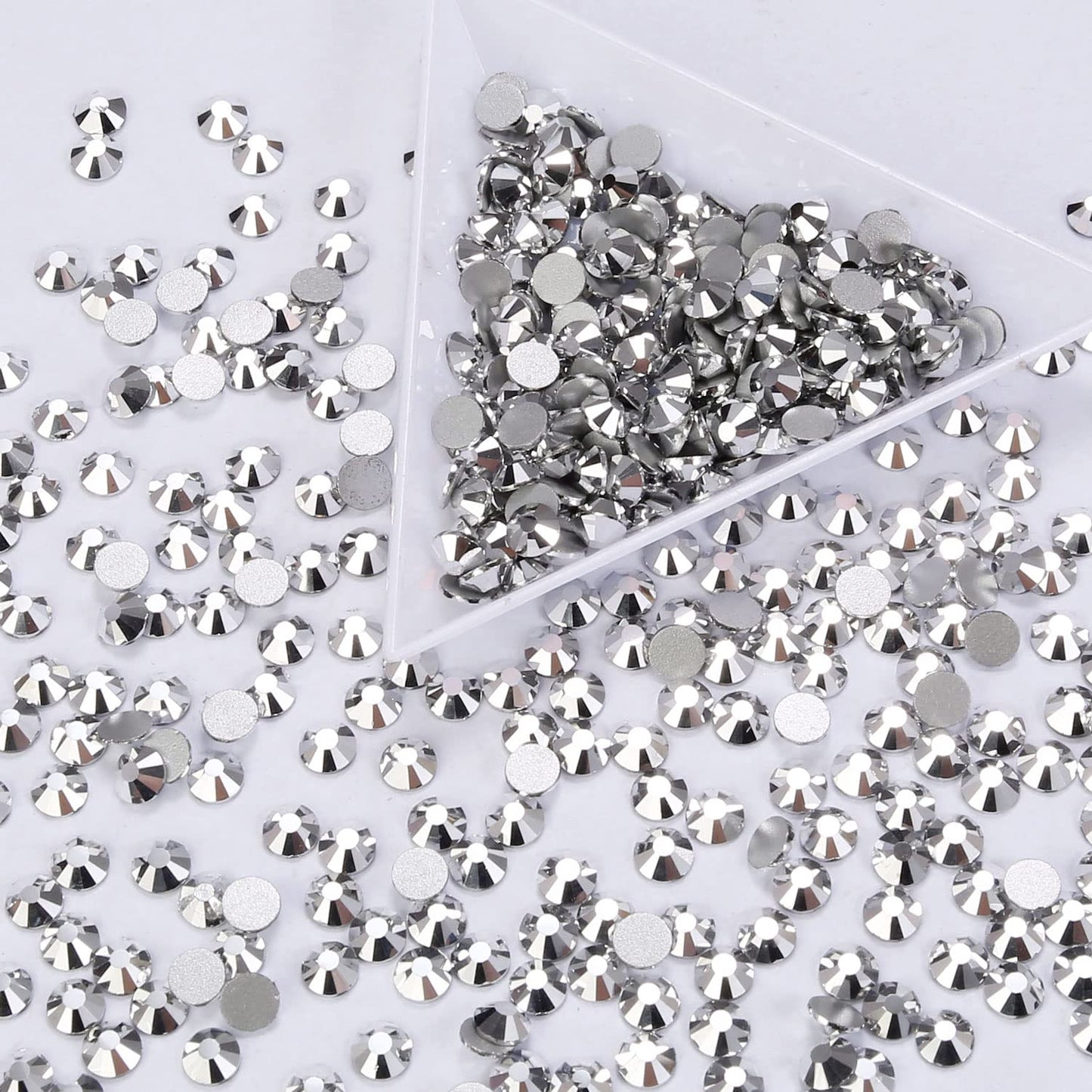 1440Pcs Silver Crystal Rhinestones,Glass Flatback Rhinestones Gemstones Small for Nail Face Makeup Art Crafts Clothes Decoration -(SS8,2.4mm,Silver)