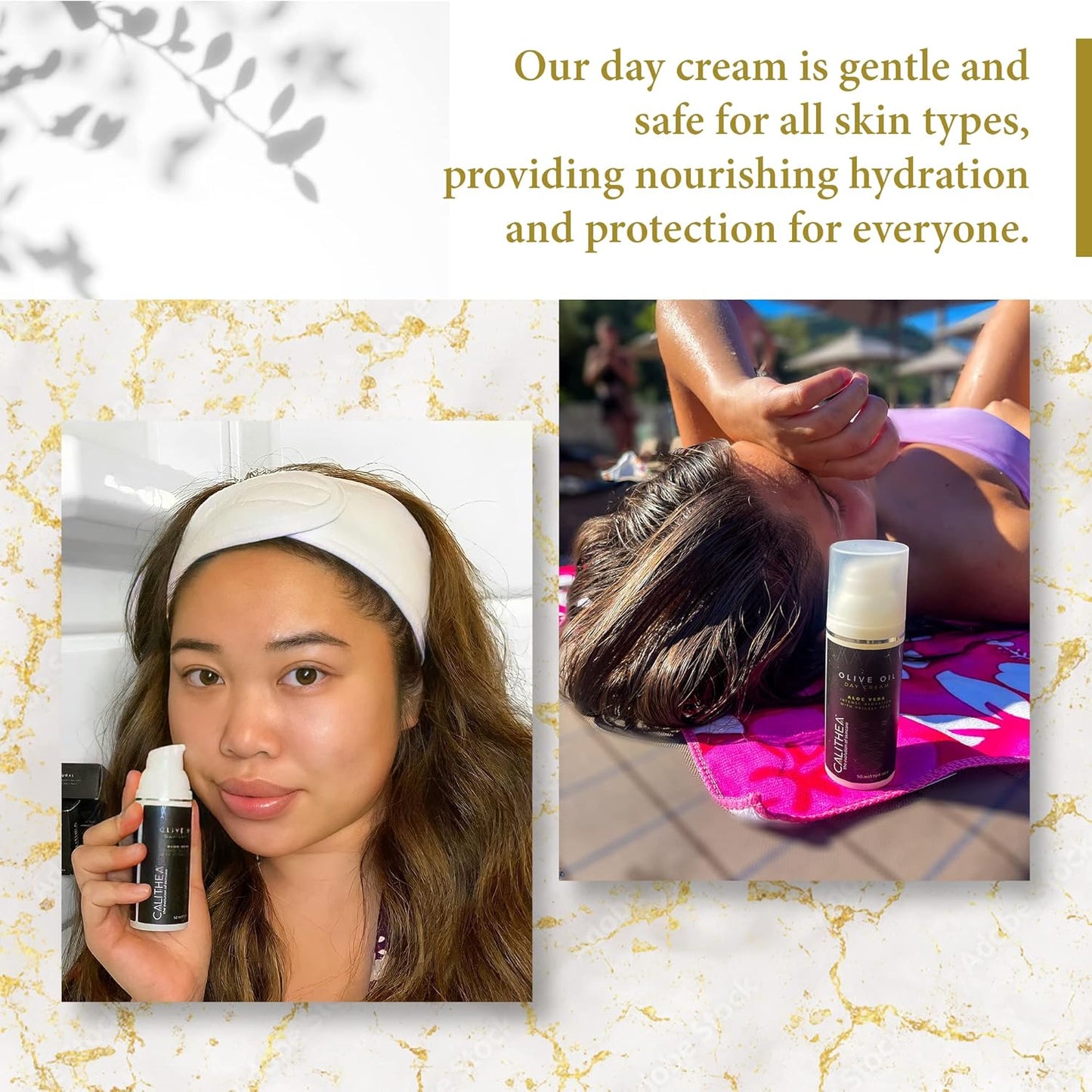 Calithea Day Cream Facial Moisturizer for Healthy, Glowing, Balanced Skin with Aloe Vera, Prickly Pear, Olive Oil