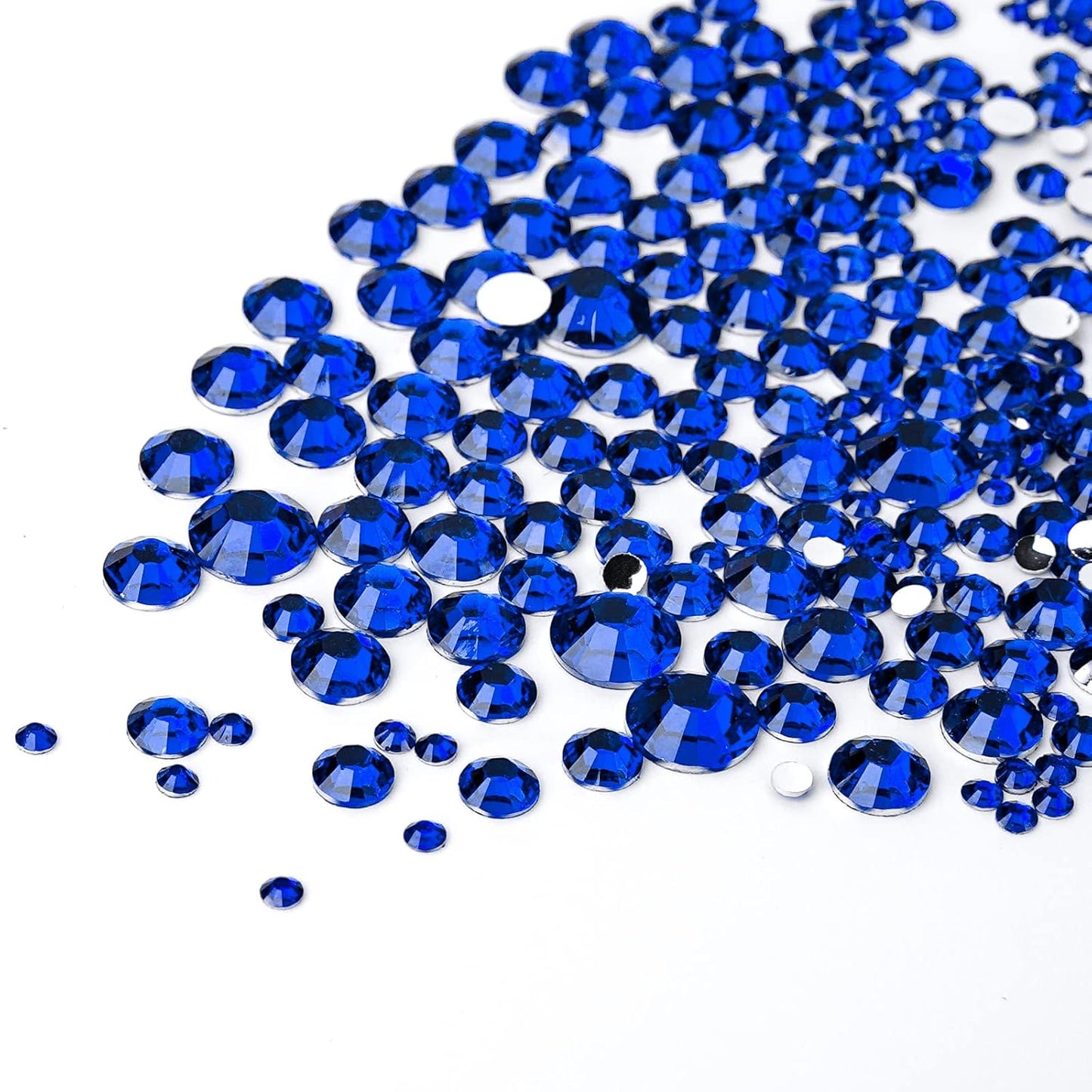 Canvalite 2900Pcs Blue Rhinestones for Nails, 18 Styles Multi Shape Nail Charms and Gems Shiny Glass Crystal Flatback Nail Rhinestones Set for Nail Art with Rhinestone Picker and Tweezers