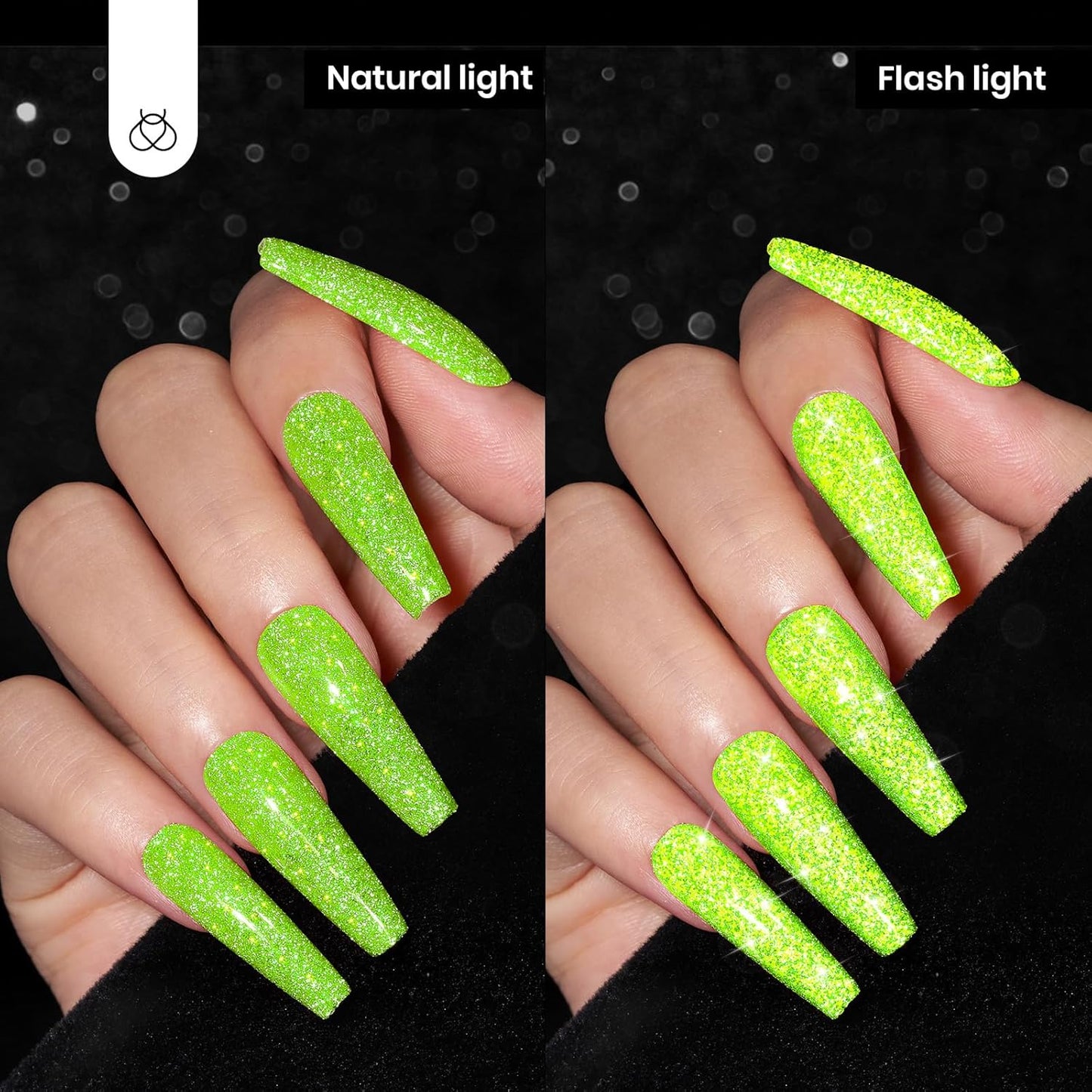 beetles Gel Polish Green Glitter Gel Nail Polish 15ml Reflective Nail Art Manicure Salon DIY at Home Gifts for Women Lime Shock