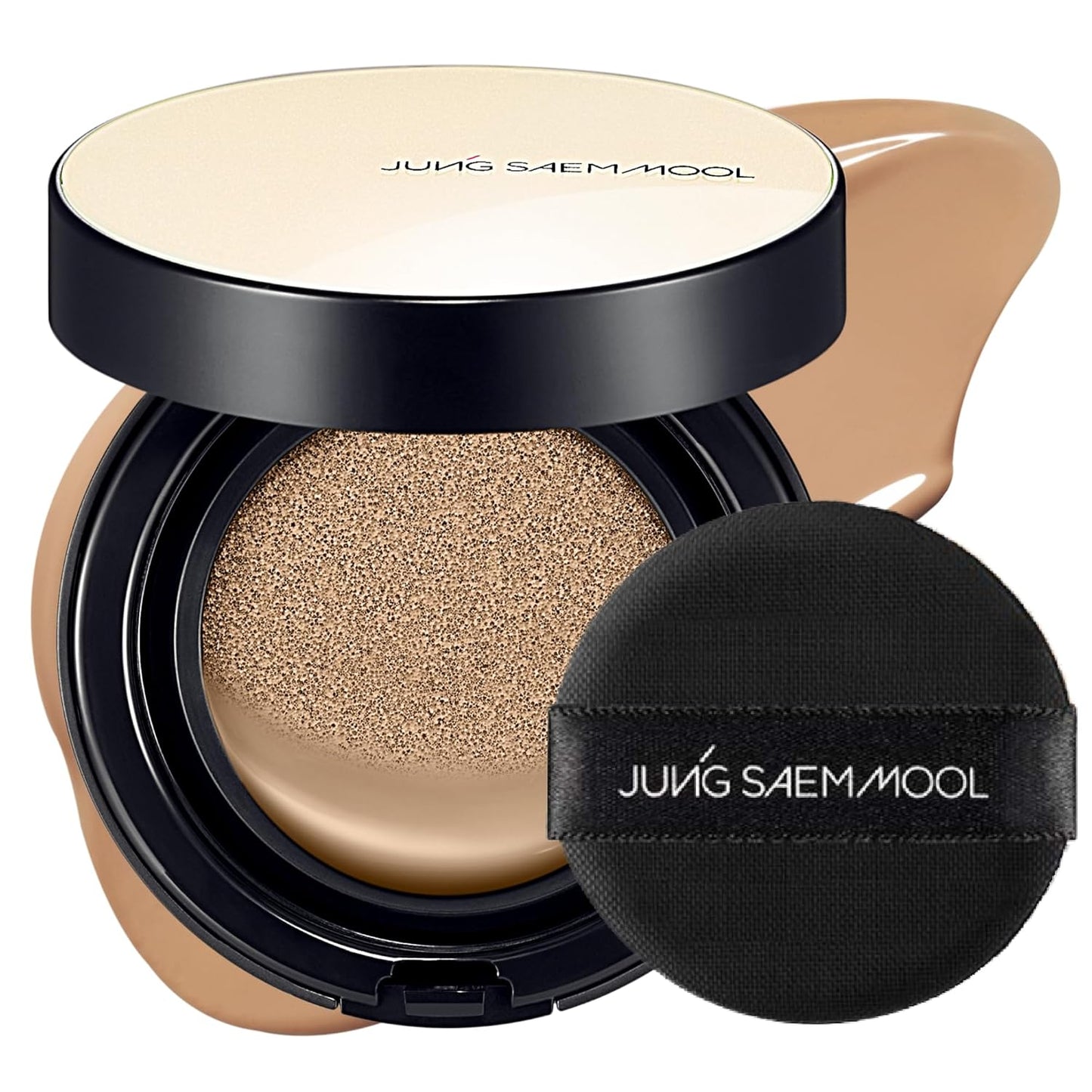 JUNG SAEM MOOL Essential Skin Nuder Cushion 28N Camel 0.49 Fl Oz, No Refill, Natural Radiant Finish Cushion Foundation with Buildable Coverage, Lightweight Texture, Korean Foundation Makeup