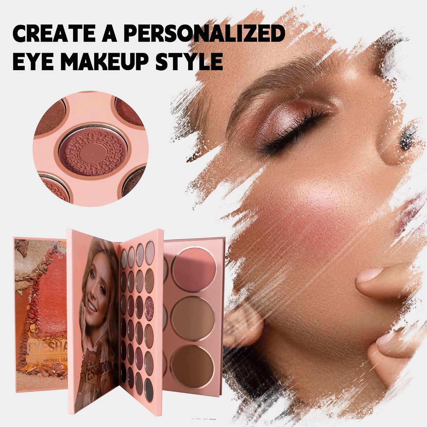 4-Layer Multi - Functional Beauty Book Kit- Style Makeup Palette Ingeniously Combines Eyeshadows, Blushes, Highlighters, Contour Powders In One,Best Choice for A Gift for Women (U150A)