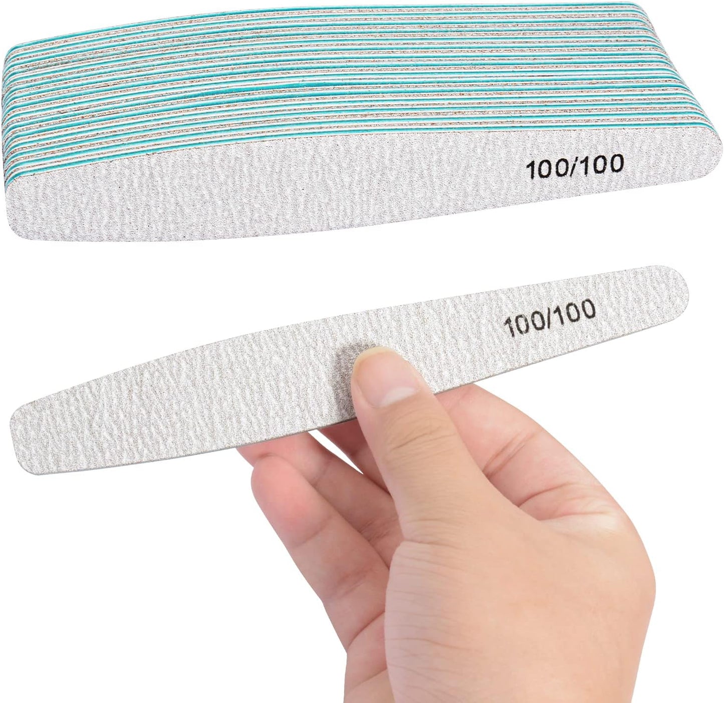 15pcs 100/100 Grit Nail Files for Acrylic Natural Nails, Double Sided Coarse Emery Boards for Natural Nails Manicure Nail Supplies for Home & Salon (limas para manicura)