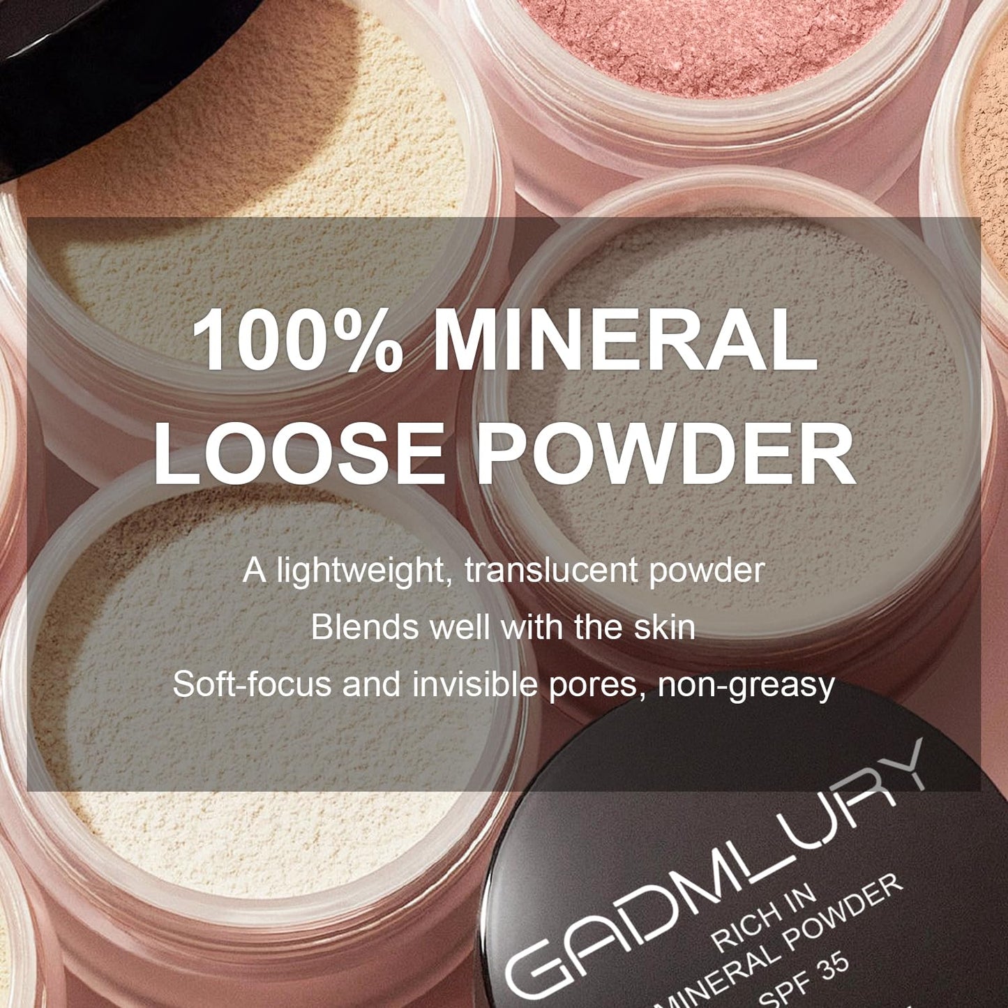 Mineral Setting Powder, SPF 35, Sunscreen White Face Loose Blurring FinishingPowder, Sheer Coverage, Weightless and Oil Control, Extend Base Makeup (#03 White Setting Makeup)