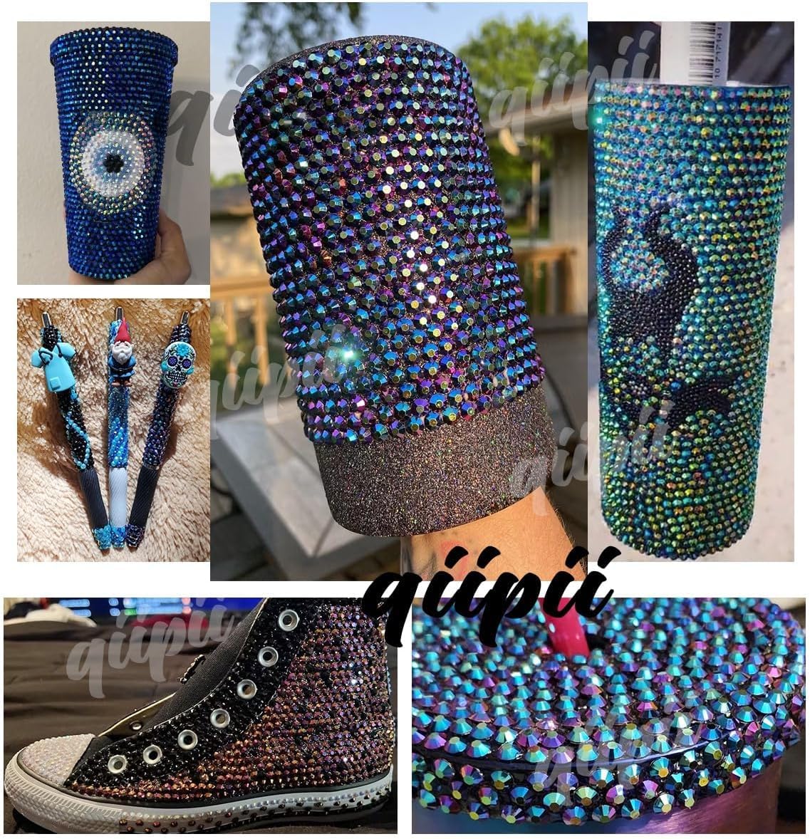 3mm 4mm 5mm 3 Boxes Pure Light Blue Resin Rhinestones for Bedazzling Crafting Flatback Jelly Stones Bulk Diamonds Gems for Nails Face Eyes Makeup Tumblers Bottles DIY Crafts Clothes Crocs Shoes