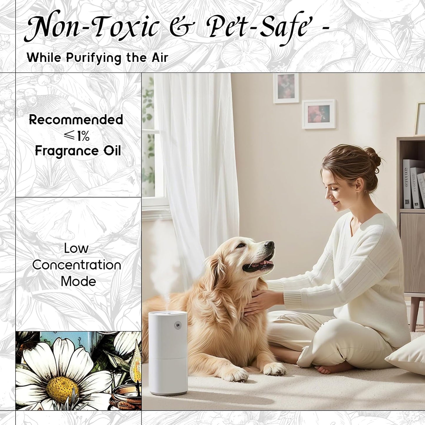 HIQILI Chamomile Fragrance Oil for Candle, Soap Making, Use in Essential Oil Diffusers, Add to Body Lotion, Laundry Dryer Balls - 5.07 Fl Oz