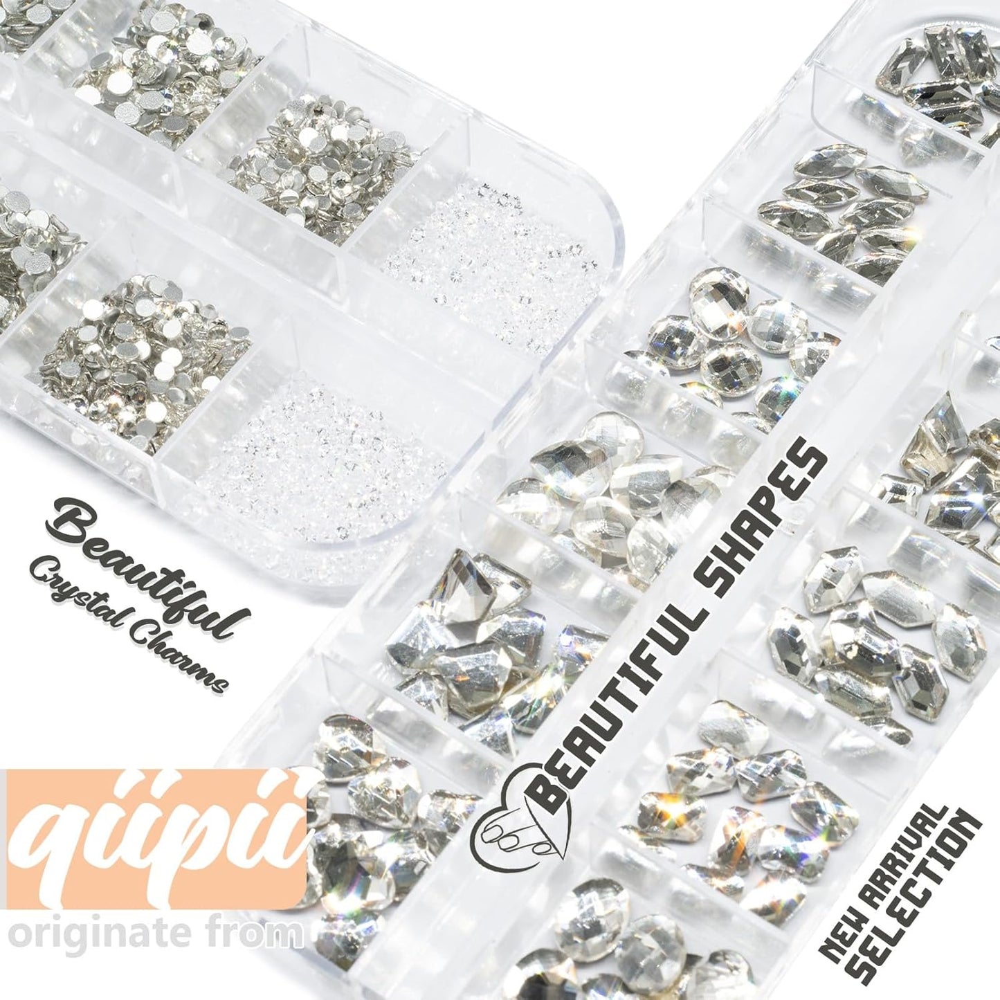 4080Pcs Silver Clear Nail Rhinestones Crystal White Stones More Quantity 1.5-4mm Flatback Round Beads K9 Glass Gems Nail Art Diamonds Jewels Charms for Nails Face Eyes Makeup Shoes DIY Crafts